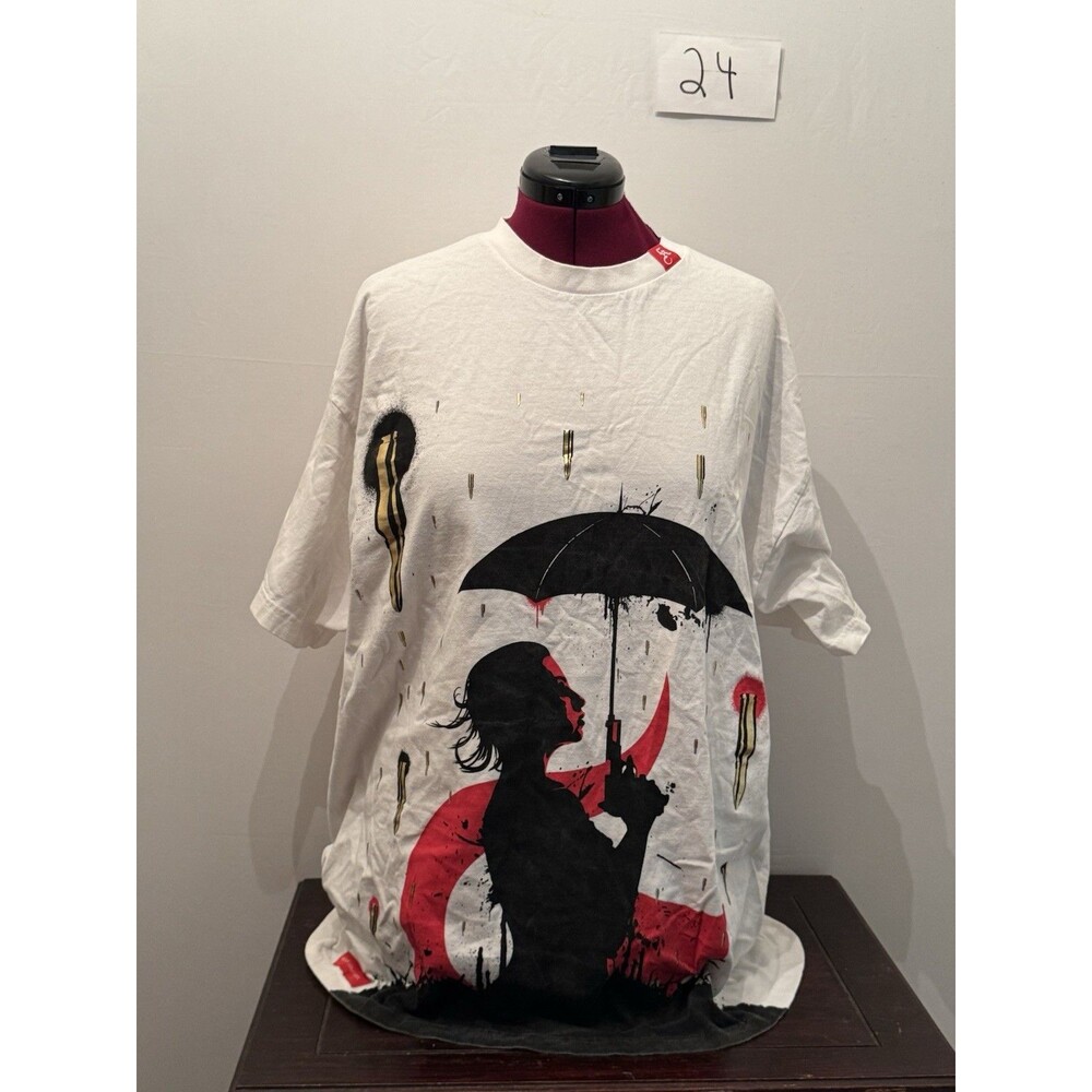Kallusive Graphic T Shirt White Umbrella Streetwear Oversized Mens XXL